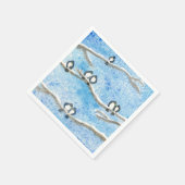 Chickadee on Tree Branches in Winter Snow Gift Ta Servet (Hoek)