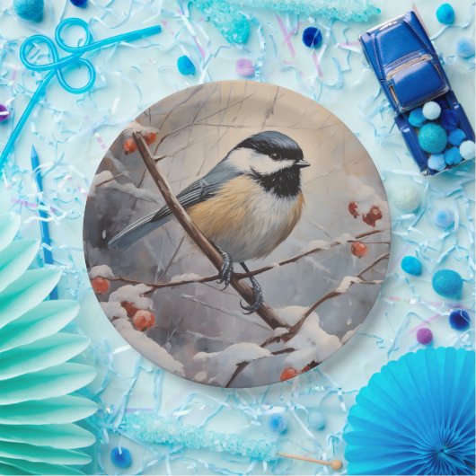 Chickadee Papieren Bordje (Feest)