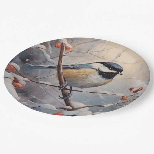 Chickadee Papieren Bordje (Gekanteld)