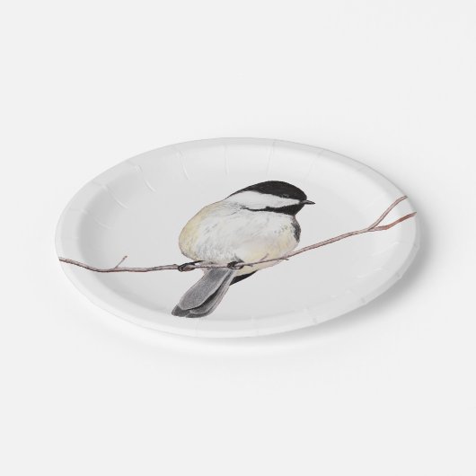 Chickadee Papieren Bordje (Gekanteld)