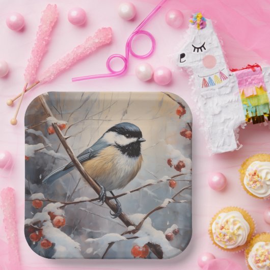 Chickadee Papieren Bordje (Feest)