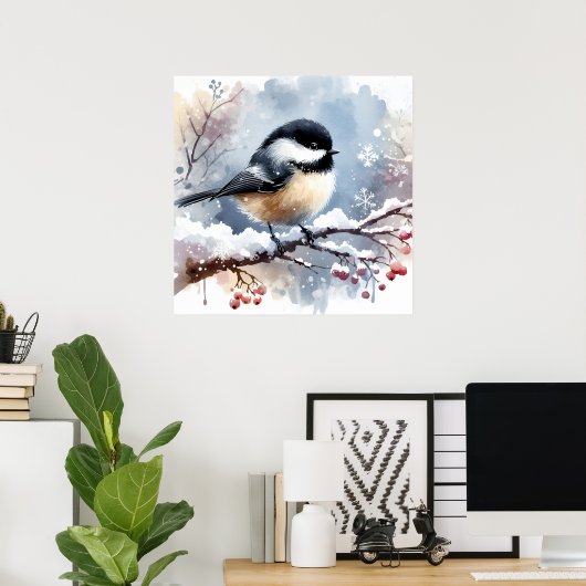 Chickadee-Poster Poster (Thuiskantoor)