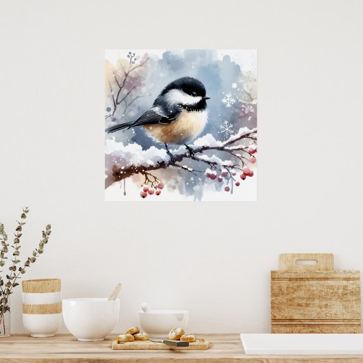 Chickadee-Poster Poster (Keuken)
