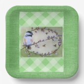 Chickadee Pussy Willows bijen Papieren Bordje (Voorkant)