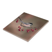 CHICKADEE & RED BERRIES 2 van SHARON SHARPE Tegeltje (Zijkant)