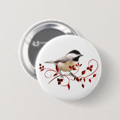 Chickadee Ronde Button 5,7 Cm (Voorkant /achterkant)