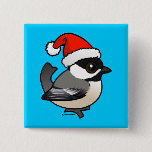 Chickadee Santa Vierkante Button 5,1 Cm