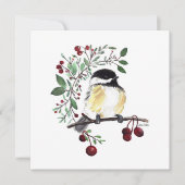 Chickadee Schattigee vogel Waterverf (Voorkant)
