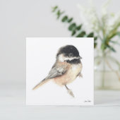 Chickadee Schilderen Waterverf Kaart (Staand voorkant)