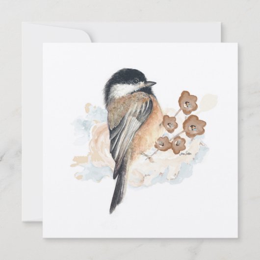 Chickadee schilderij Waterverf (Voorkant)