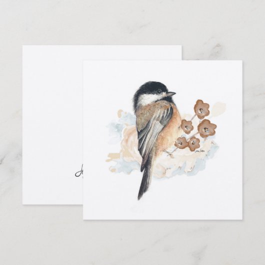 Chickadee schilderij Waterverf (Voorkant / Achterkant)