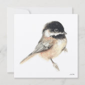 Chickadee schilderij Waterverf Kaart (Voorkant)