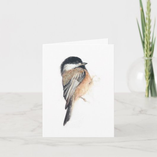 Chickadee schilderij Waterverf Kaart (Voorkant)