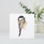 Chickadee schilderij Waterverf Kaart (Staand voorkant)