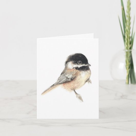 Chickadee schilderij Waterverf Kaart (Voorkant)