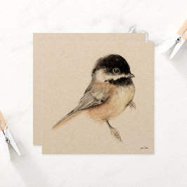 Chickadee schilderij Waterverf Kaart