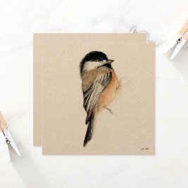 Chickadee schilderij Waterverf Kaart
