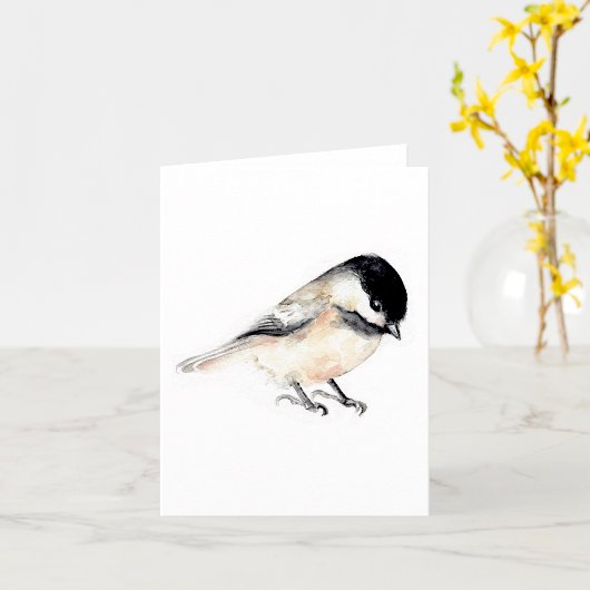 Chickadee schilderij Waterverf Kaart