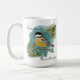 Chickadee Season's Greetings Holiday Coffee Mok