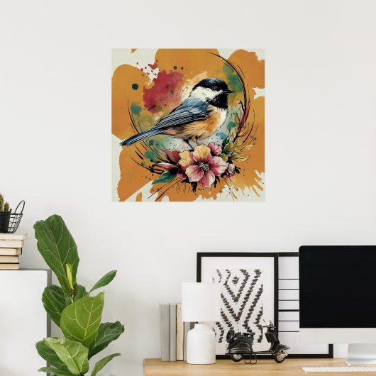  Chickadee Serenade Poster (Thuiskantoor)