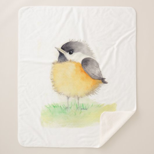 Chickadee Sherpa Blanket Sherpa Deken (Voorkant)