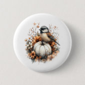 Chickadee Shirt Country Pumpkin Ronde Button 5,7 Cm (Voorkant)