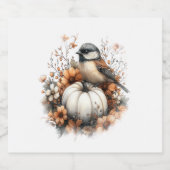 Chickadee Shirt Country Pumpkin Sparkling Wijnetiket (Enkel label)
