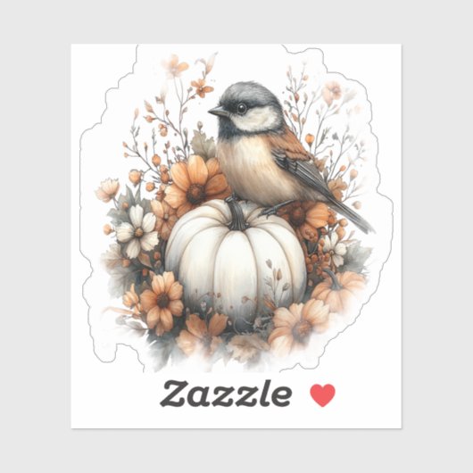Chickadee Shirt Country Pumpkin Sticker (Vel)