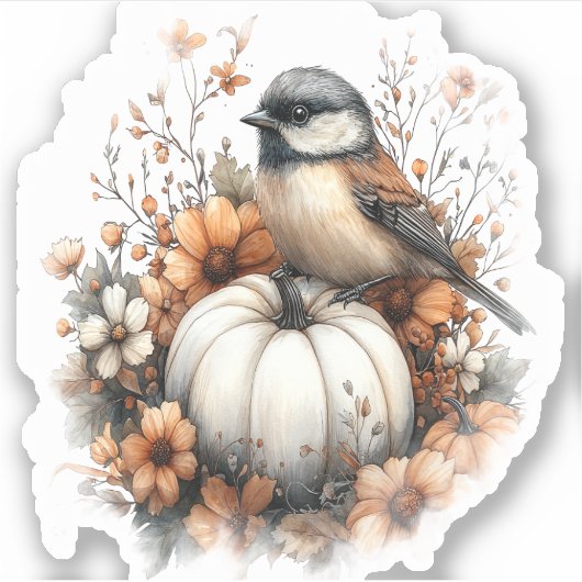 Chickadee Shirt Country Pumpkin Sticker (Voorkant)