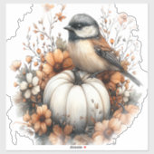 Chickadee Shirt Country Pumpkin Sticker (Vel)