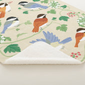 Chickadee Song Beige Sherpa Blanket Deken (3/4)