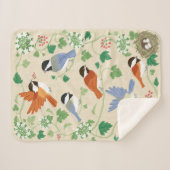 Chickadee Song Beige Sherpa Blanket Deken (Voorkant (horizontaal))