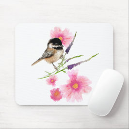 Chickadee Sweet Cute Black Capped Waterverf Art Muismat