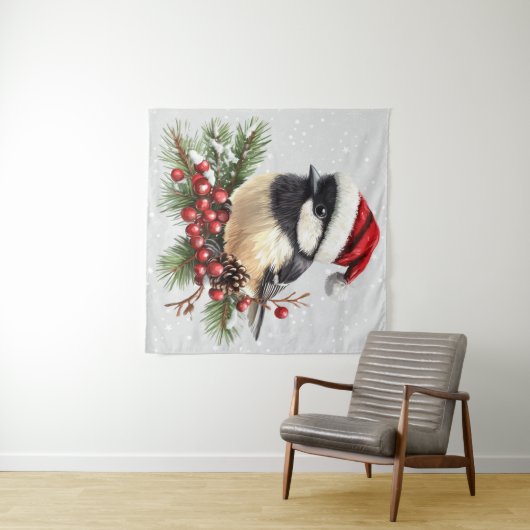 Chickadee Tapestry Wandkleed (In Situ (horizontaal))