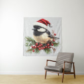 Chickadee Tapestry Wandkleed (In situ)