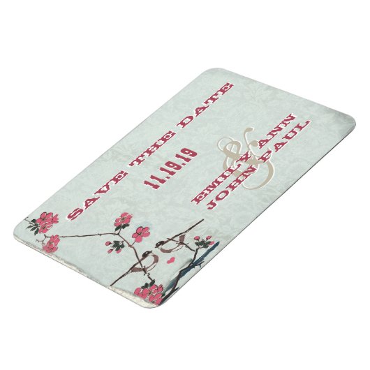 Chickadee Tortelduifjes Cherry Blossom Save the Da Magneet (Linkerzijde)