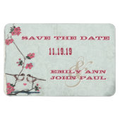 Chickadee Tortelduifjes Cherry Blossom Save the Da Magneet (Horizontaal)