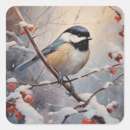 Chickadee Vierkante Sticker