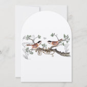 Chickadee Vintage Vogels Trouw Uitnodiging (Achterkant)