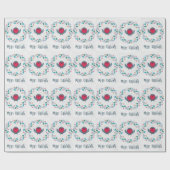 Chickadee Vogel Kerstmis Cadeaupapier (Vlak)