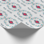 Chickadee Vogel Kerstmis Cadeaupapier (Hoek)