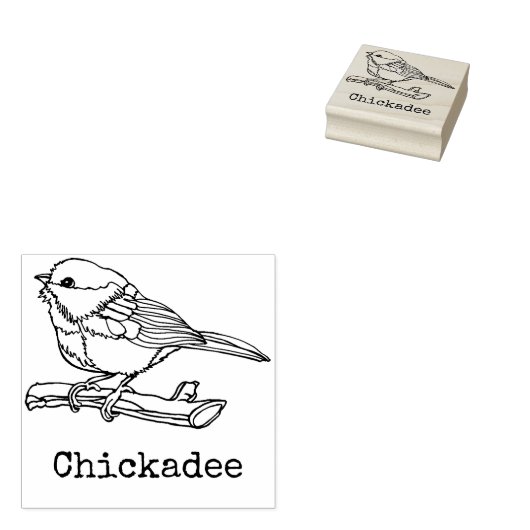 Chickadee Vogel Natuur Custom Art Rubberstempel (Gestempeld)