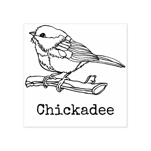 Chickadee Vogel Natuur Custom Art Rubberstempel (Afrduk)