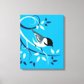 Chickadee vogel op tak canvas afdruk (Voorkant)