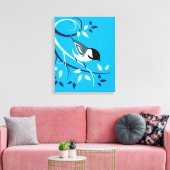 Chickadee vogel op tak canvas afdruk (Insitu (Woonkamer))