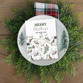 Chickadee Vogels Bessen & Pinecones Kerstmis Feestdagenkaart