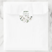 Chickadee Vogels Bessen & Pinecones Kerstmis Ronde Sticker (Tas)