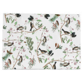 Chickadee Vogels Bessen & Pinecones Waterverf Groot Cadeauzakje (Achterkant)