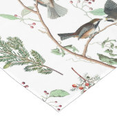 Chickadee Vogels Bessen & Pinecones Waterverf Lange Tafelloper (Hoek)