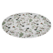 Chickadee Vogels Bessen & Pinecones Waterverf Snijplank (Hoek)